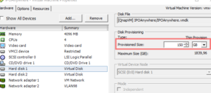 Increase disk eith vSphere