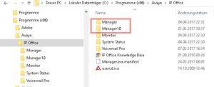 Different installed Manager versions
